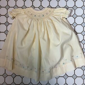 Royal Child vintage Smocked Pale Yellow Baby Dress size 9 months